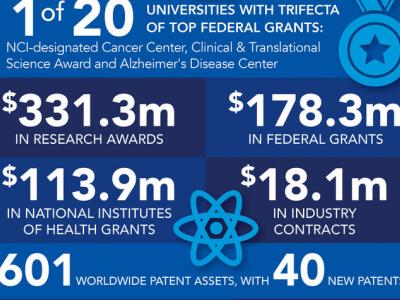 Detailed image of the 2017 UK Research Annual Report, which offers a snapshot of the numbers that represent the impact of UK research