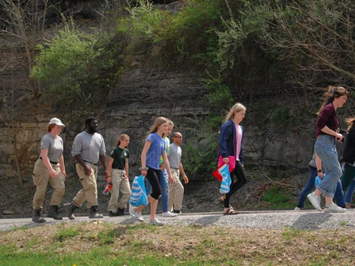 Perry Co. students walking at the Healthy Mile Inauguration, 2019 