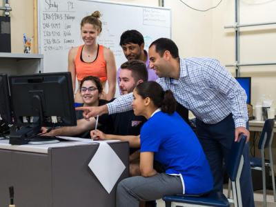 Michael Samaan with group of students 