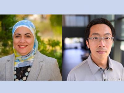 Side by side headshots of Yosra Helmy and Jinpeng Liu