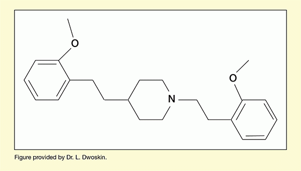 Chemical structure of molecule being studied as a potential treatment for methamphetamine use disorder; image provided by Dr. Linda Dwoskin