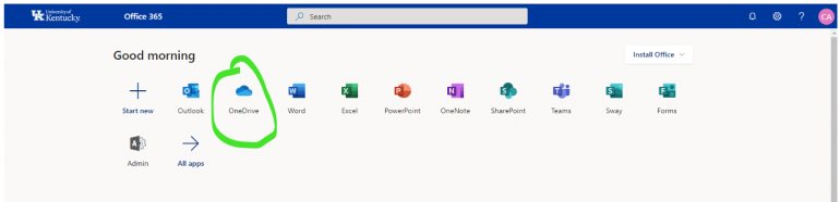 Choose OneDrive icon