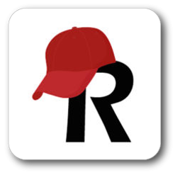 REDCap logo, a black upper case R with a red baseball cap hanging off the top left corner of the letter