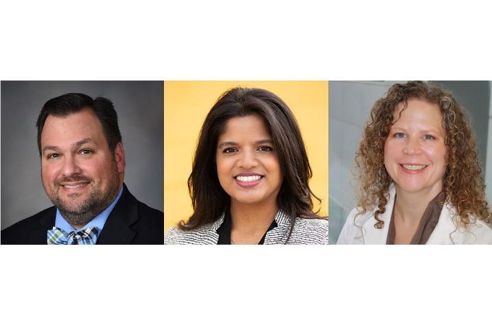Three headshots are aligned side by side. L-R: John D’Orazio, M.D., Ph.D., Jean Edward, Ph.D. and Kimberly Northrip, M.D. Photos provided by UK HealthCare, UK College of Nursing and UK College of Medicine.