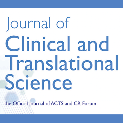Blue text reads: Journal of Clinical and Translational Science. The Official Journal of ACTS and CR Forum