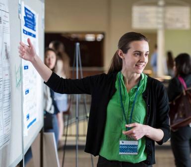 Kristin Linscott presents her poster at the Spring 2018 conference