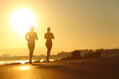 running on the beach