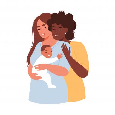 lgbtq, couple holding a baby