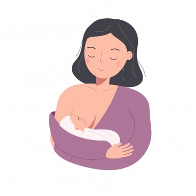 breastfeeding, mom and baby eating