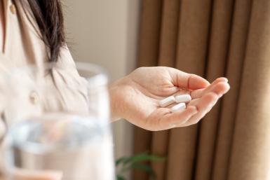 drugs on women's hand