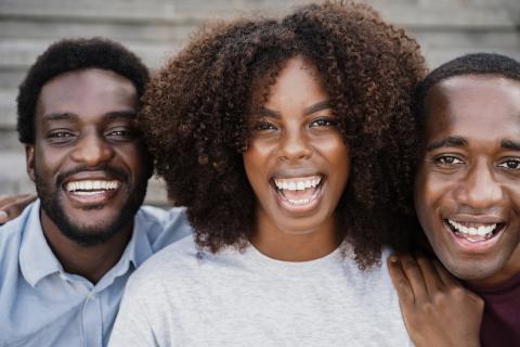 african american friends, people smiling, diversity