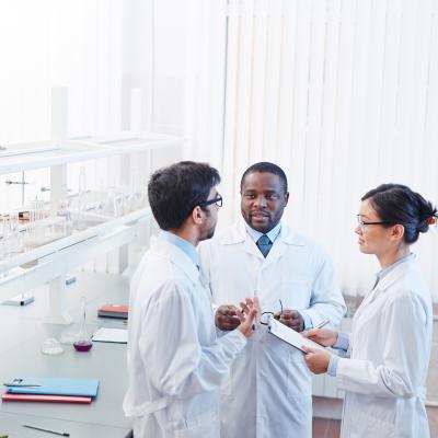 Scientific Discussion in Laboratory